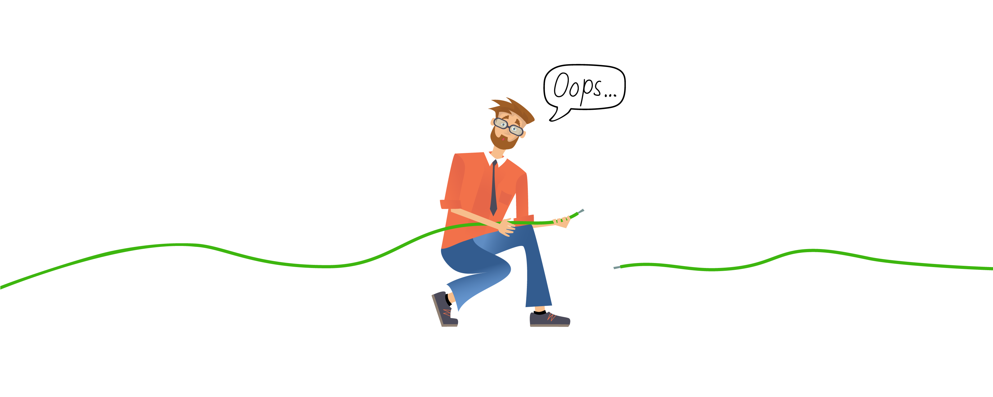 Murrelektronik-werknemer met een gescheurde kabel